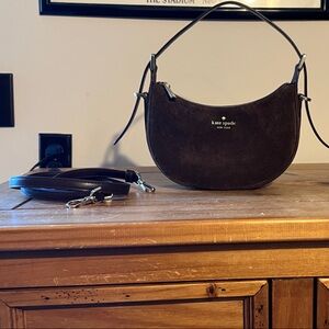 Kate Spade Dark Brown Suede Shoulder Bag
